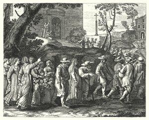 De dorpsbruiloft (gravure)