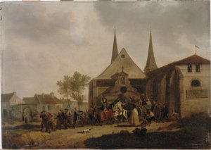 Plundering van een kerk tijdens de Revolutie, circa 1793 door Jacques Swebach Desfontaines