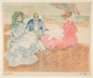 Onder de tent, op het strand (Blonville)