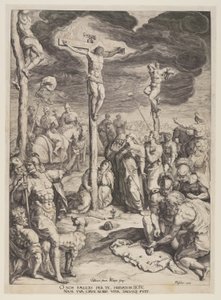 Christus aan het kruis tussen twee dieven door Jacques de Gheyn II