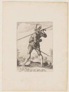 Pikeman, van officieren en soldaten van de lijfwacht van keizer Rudolph II door Jacques de Gheyn II