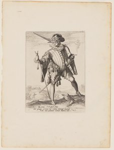 Soldaat met Arquebus, uit Officieren en soldaten van de lijfwacht van keizer Rudolph II door Jacques de Gheyn II