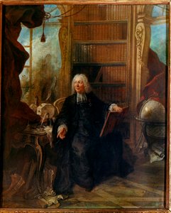 Abbe Jean Antoine Nollet Franse natuurkundige in zijn kabinet van de Muette door Jacques de Lajoüe