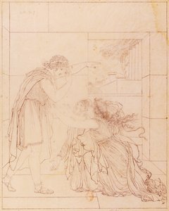 Andromaque aan de voeten van Pyrrhus, illustratie voor Andromaque door Jean Racine (door Jacques de Seve) door Jacques de Seve