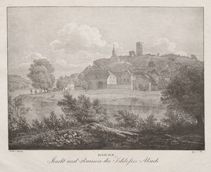 Beieren, Markt en Ruïnes van het Kasteel Abach door Jakob Alt