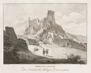 Nieder-Österreich, de ruïnes van het kasteel door Jakob Alt