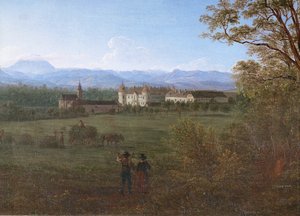 Kasteel Weinzierl, Neder-Oostenrijk ... (olieverf op doek) door Jakob Alt