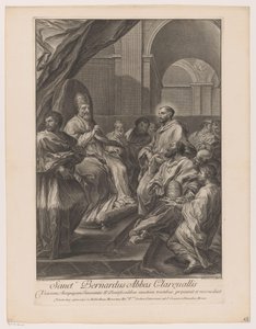 Heilige Bernardus van Clairvaux voor paus Innocentius II