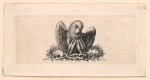 Vignet, de pelikaan in de doornenkroon
