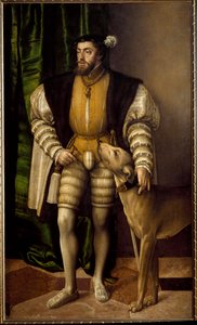 Portret van Karel V keizer van Duitsland door Jakob Seisenegger