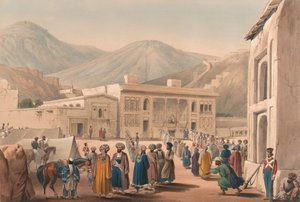 De Durbar-Khaneh van Shah Shoojah-ool-Moolk, in Cabaul, c.1840 door James (after) Atkinson