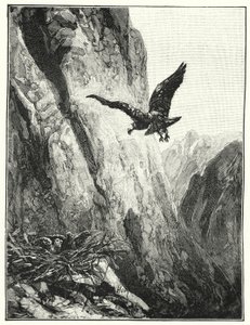 Adelaarsnest in de Sinaïberg (litho) door James (after) Clark