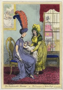 Borstvoeding, De Modieuze Moeder, of Het Gemak van Moderne Kleding door James (after) Gillray