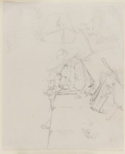 Een man zittend op de rand van een muur, 1858 door James Abbott McNeill Whistler