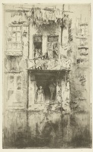 Balkon van een huis in Amsterdam door James Abbott McNeill Whistler