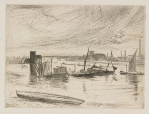 Battersea Dageraad Cadogan Pier, 1863 door James Abbott McNeill Whistler