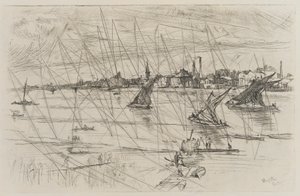 Battersea Reach, 1863 door James Abbott McNeill Whistler