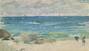 Strandscène met twee figuren door James Abbott McNeill Whistler