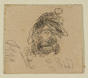 Baardige Man in Soldatenmuts van Schetsen op de Kustonderzoek Plaat, 1854-55