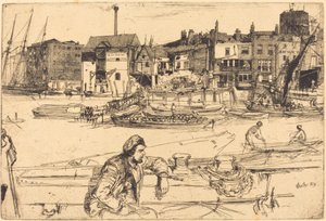 Black Lion Wharf, 1859 door James Abbott McNeill Whistler
