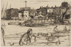 Black Lion Wharf, 1859 door James Abbott McNeill Whistler