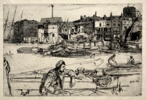 Black Lion Wharf, 1859 door James Abbott McNeill Whistler