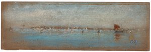 Blauw en Zilver - De Eilanden, Venetië door James Abbott McNeill Whistler