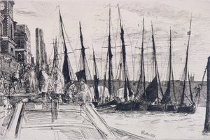 Boten langs Billingsgate, Londen door James Abbott McNeill Whistler