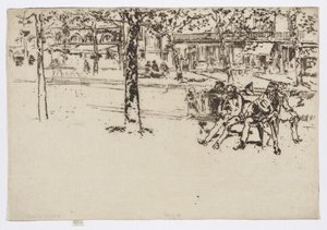 Boulevard Poissonnière, Parijs, ca.1892-93 door James Abbott McNeill Whistler