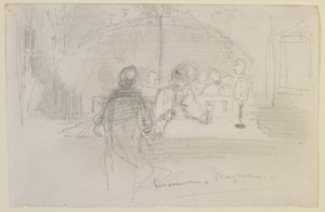 Brasserie in Mainz door James Abbott McNeill Whistler