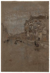 Kanaal in Venetië Tabakspakhuis, 1879-1880 door James Abbott McNeill Whistler