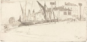 Chelsea Wharf, 1863 door James Abbott McNeill Whistler