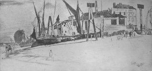 Chelsea Wharf, 1863, 1904 door James Abbott McNeill Whistler