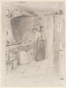 Keuken in Lutzelbourg door James Abbott McNeill Whistler