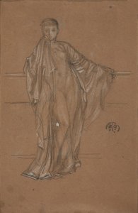 Gedrapeerde Figuur bij een Hek door James Abbott McNeill Whistler