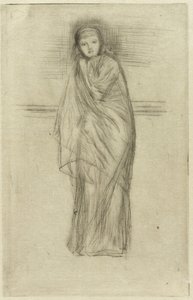 Gekleed Model, 1870 door James Abbott McNeill Whistler