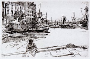 Eagle Wharf (Tyzac, Whitely en Co) door James Abbott McNeill Whistler