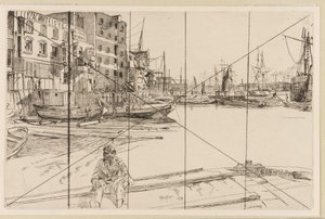 Eagle Wharf Tyzac Whiteley en Co. door James Abbott McNeill Whistler