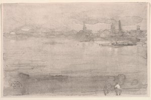 Vroege ochtend: De Theems bij Battersea, Londen, 1878 door James Abbott McNeill Whistler