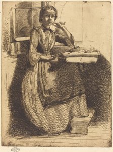 Gretchen in Heidelberg, 1858 door James Abbott McNeill Whistler