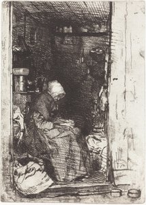 De oude vrouw met lompen, 1858