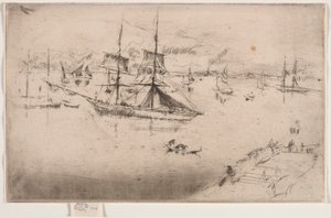 Lagune: Middag, 1886 door James Abbott McNeill Whistler