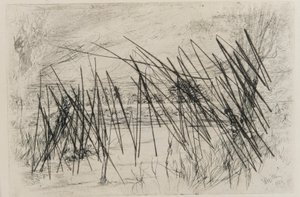 Landschap met een visser, 1861 door James Abbott McNeill Whistler