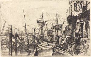 Limehouse, 1859 door James Abbott McNeill Whistler