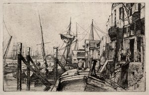 Limehouse, 1859 door James Abbott McNeill Whistler