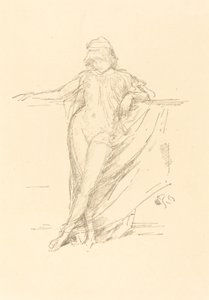 Kleine gedrapeerde figuur, leunend, 1893 door James Abbott McNeill Whistler