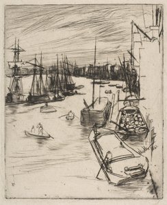 Klein Wapping De Kleine Rotherhithe, 1861 door James Abbott McNeill Whistler
