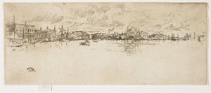 Lang Venetië uit De Tweede Venetië Set, 1879-1880 door James Abbott McNeill Whistler