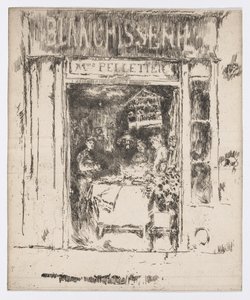 Mme Pelletier, Wasserij, Parijs, ca. 1892-93 door James Abbott McNeill Whistler