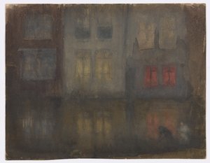 Nocturne: Zwart en Rood–Achterkanaal, Holland door James Abbott McNeill Whistler